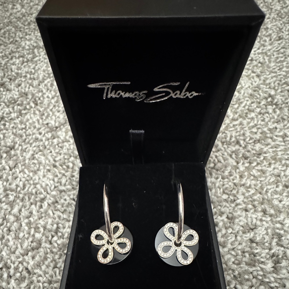 Thomas Sabo Sterling Silver CZ Hoop Earrings